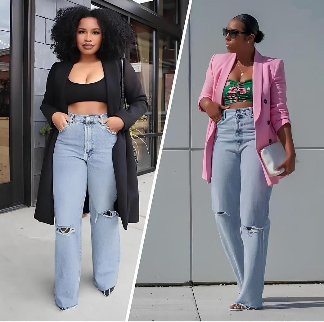 Ladies Trendy Torn Jeans
