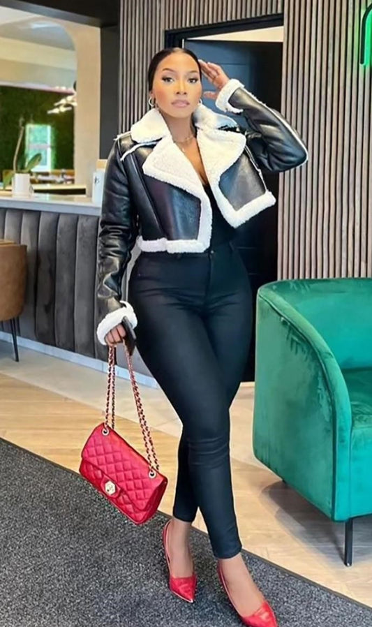 Crop PU Leather Jacket